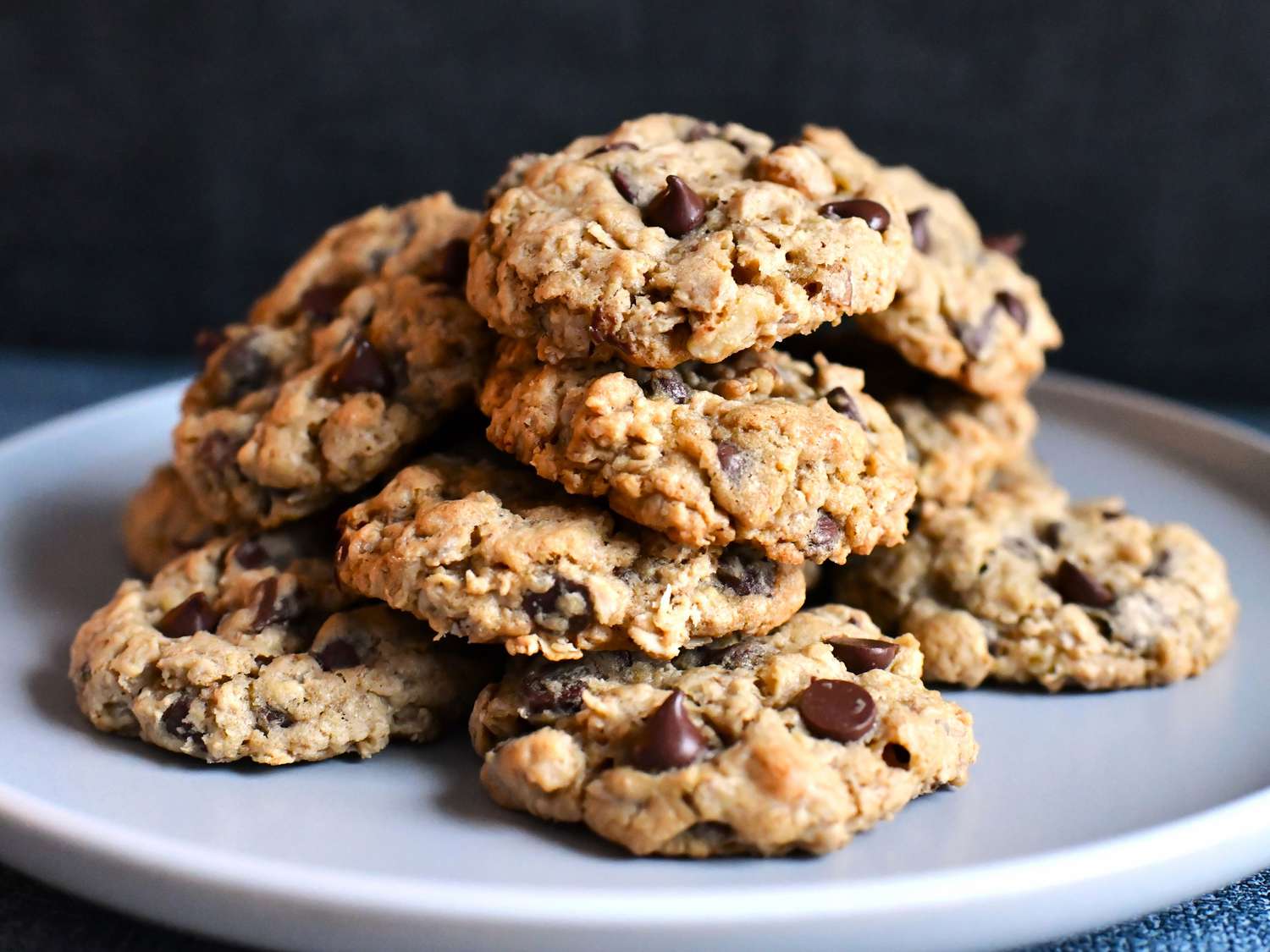 An image of a delicous looking oatmeal chocolate chip cookies provided by Allrecipes.com